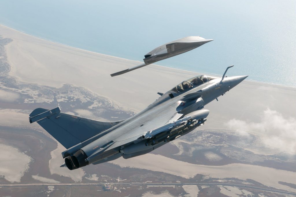 Rafale et drone de combat